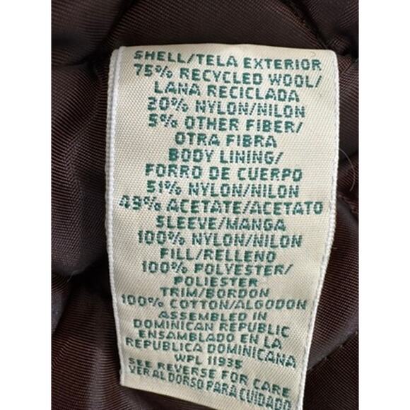 "ST.JOHN'S BAY" Vintage 80% Recycled Wool Zip Up Mens Coat Quilted Preppy Y2K - Picture 7 of 12